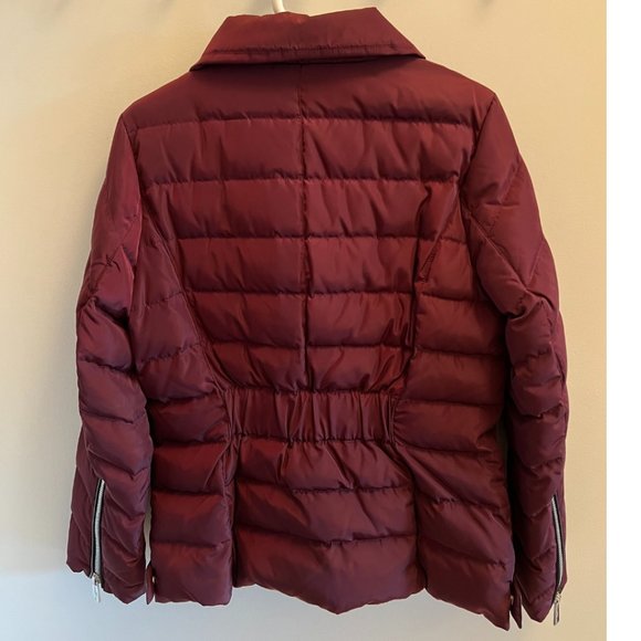 Karl Lagerfeld Burgundy Down Puffer Jacket with Faux Fur - Picture 7 of 9